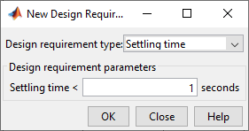 Figure 26: Adding Settling Time Design Requirement in the Root Locus Graph