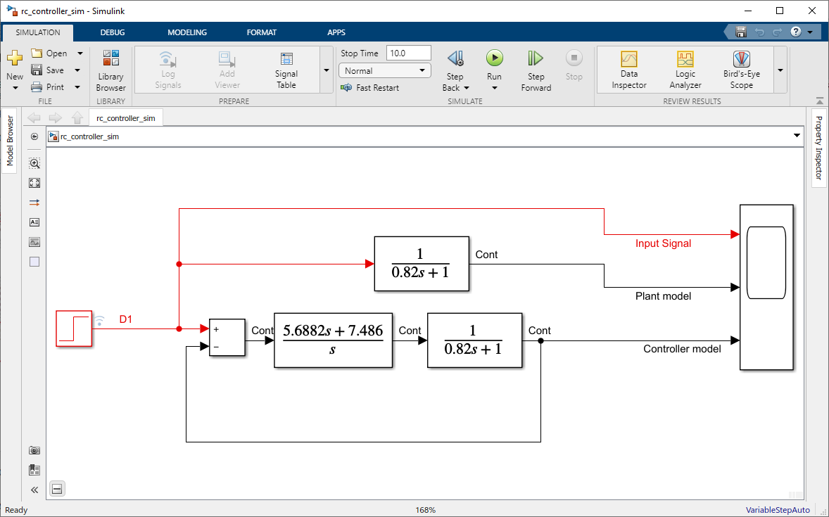 Figure 34: Simulink Model File for Demonstrating the Performance of the Designed Controller