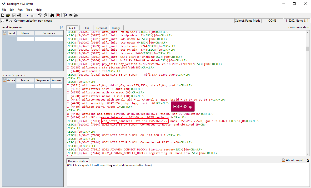 Figure 53: ESP32 IP Address