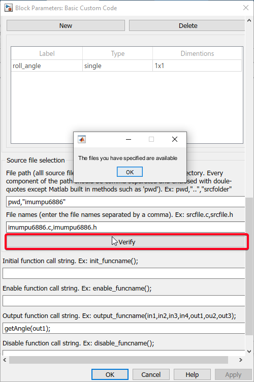 Figure 81:  Verify Custom Code files