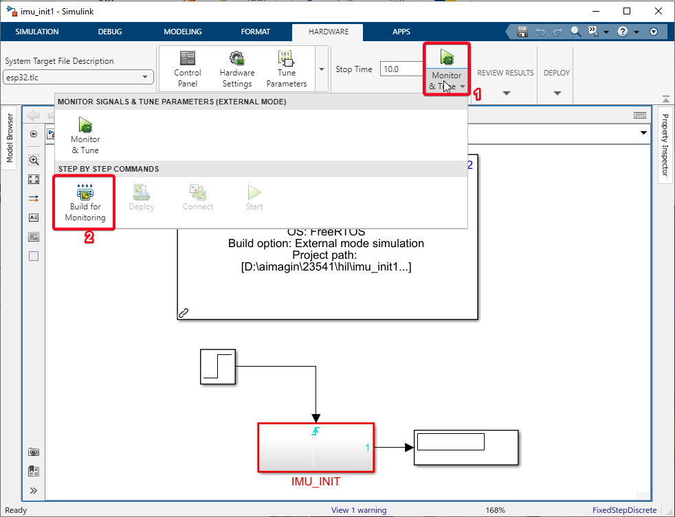 Figure 75:  Build Simulink model