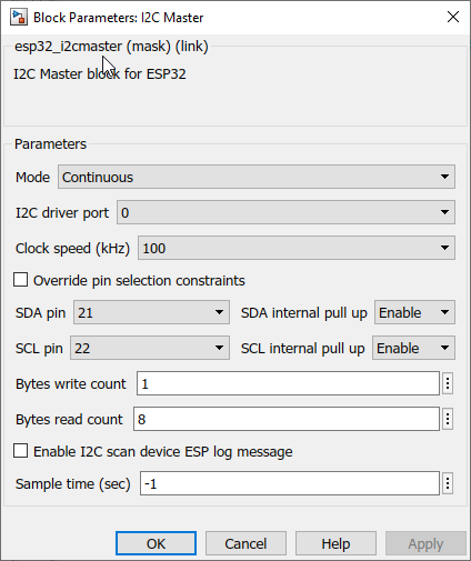 Figure 93:  Configure I2C Master block