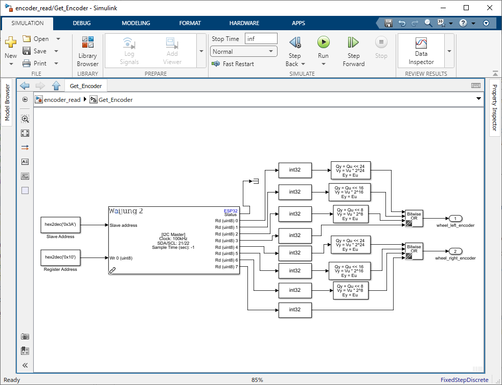 Figure 98:  Combine Bytes for Right Wheel Encoder Data