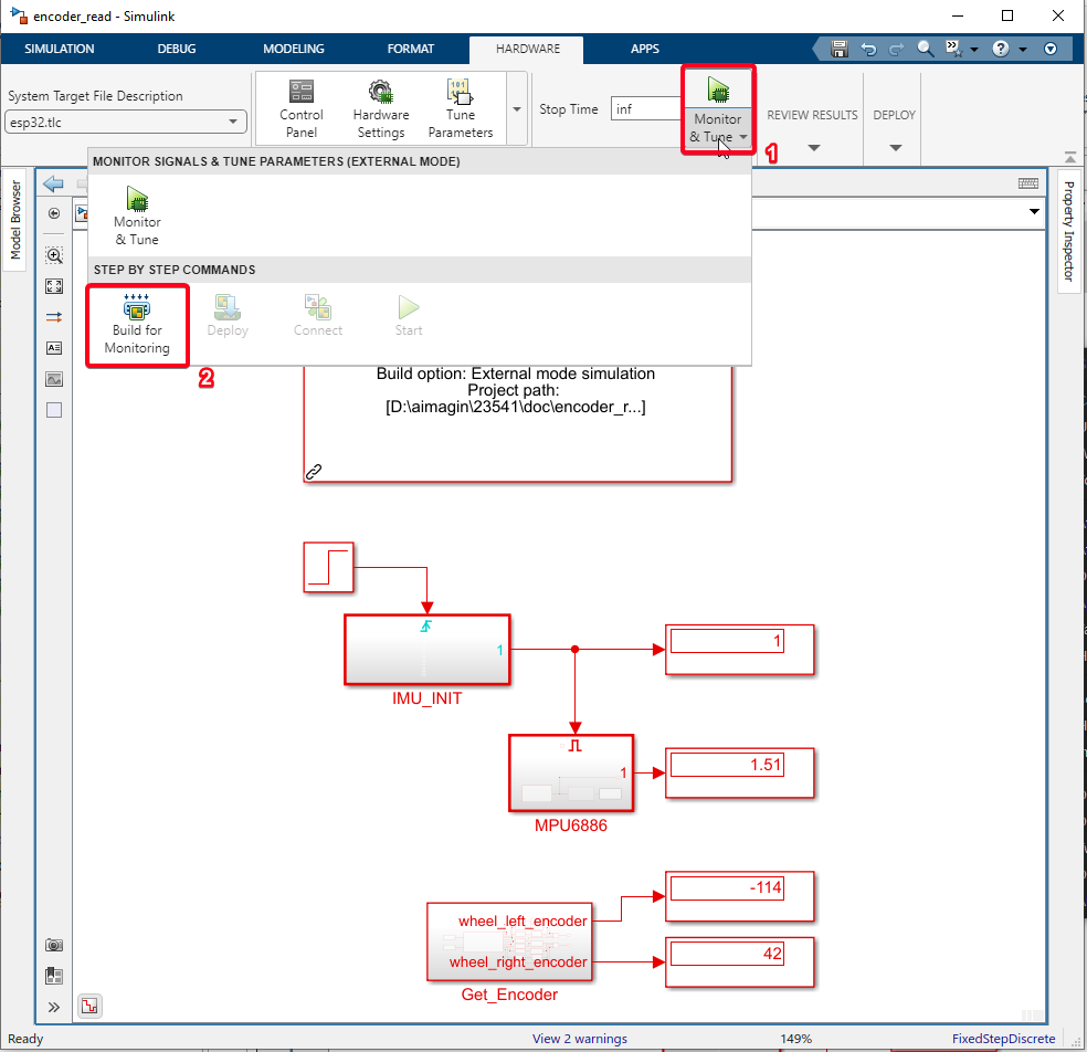 Figure 100:  Build Simulink Model  