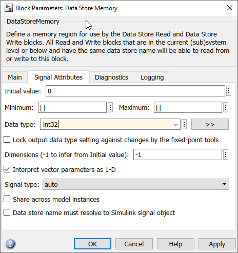 Figure 104:  Configure Data Store Memory block