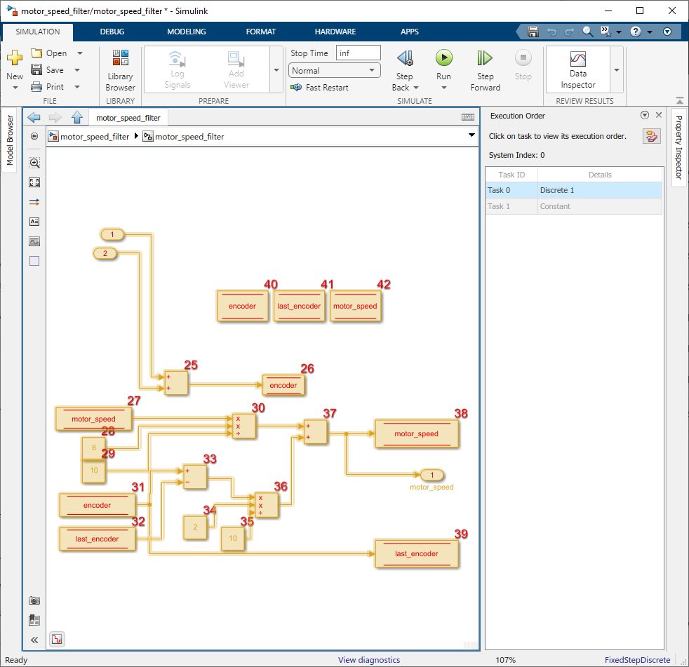 Figure 117:  Sorted Execution Order 