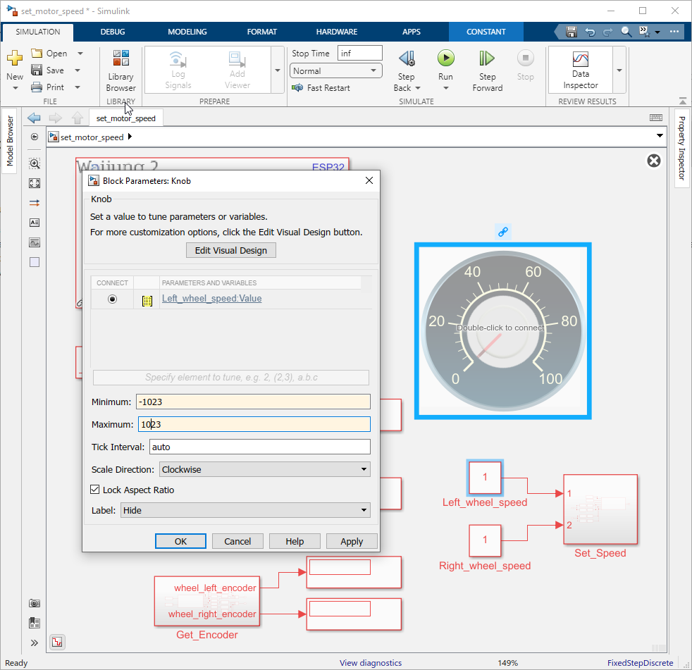 Figure 90:  Add and Configure Knob block