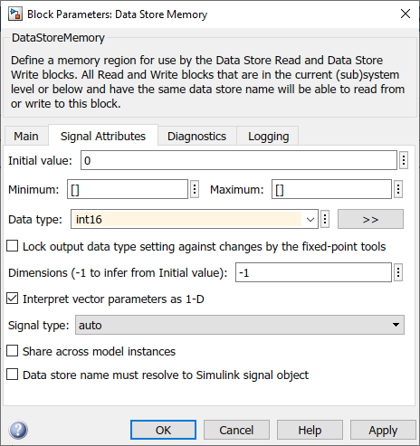 Figure 126:  Set data type to int16