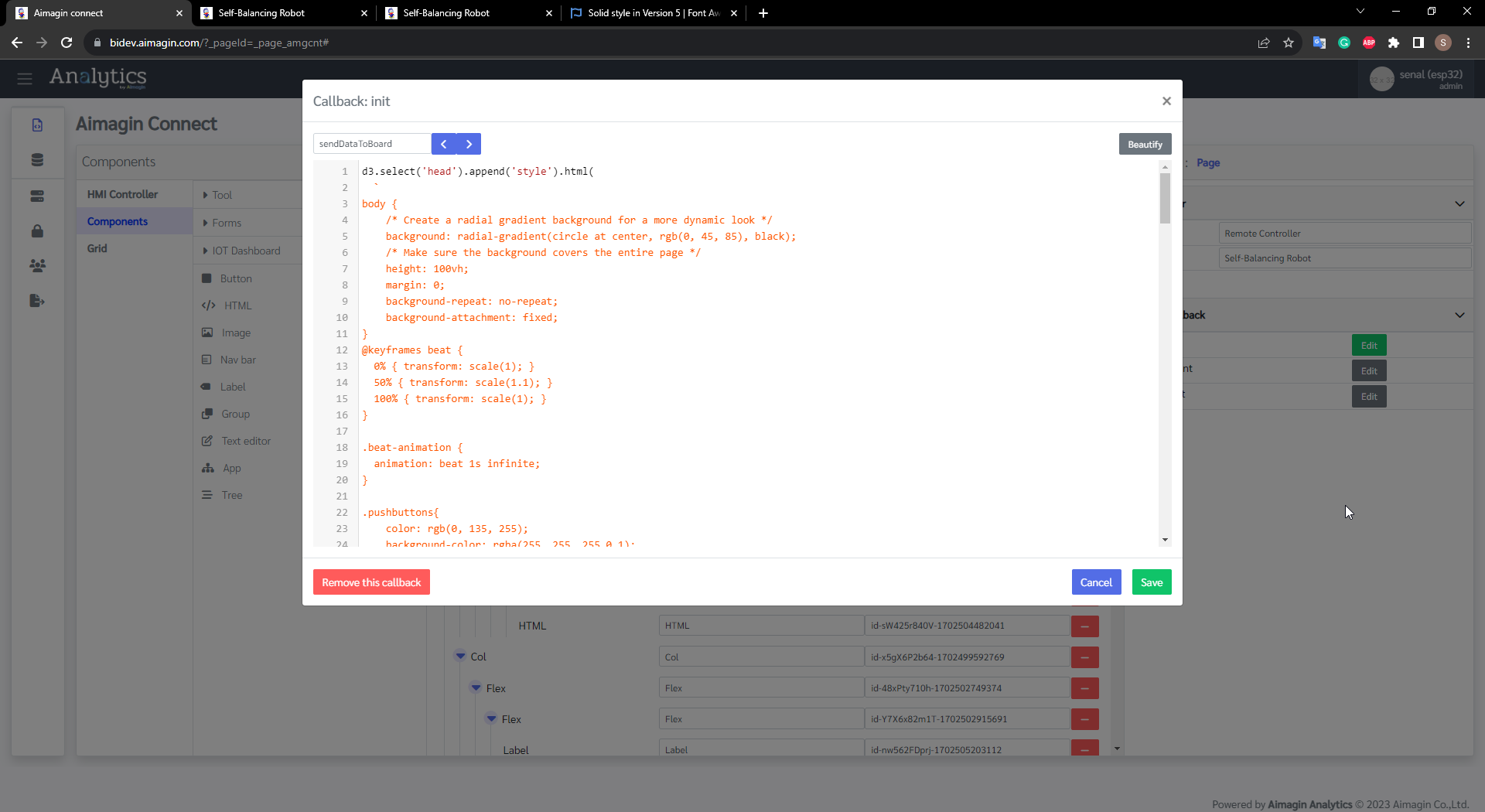 Figure 181: Copy and Paste callback code