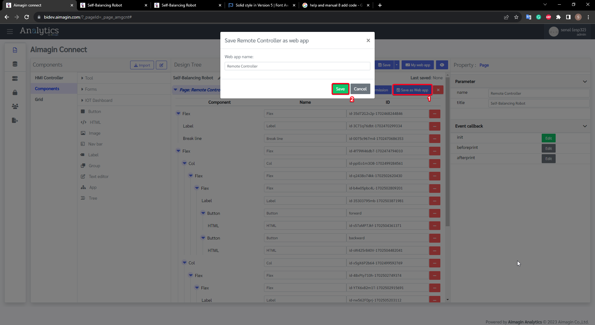 Figure 184: Save as Web App 