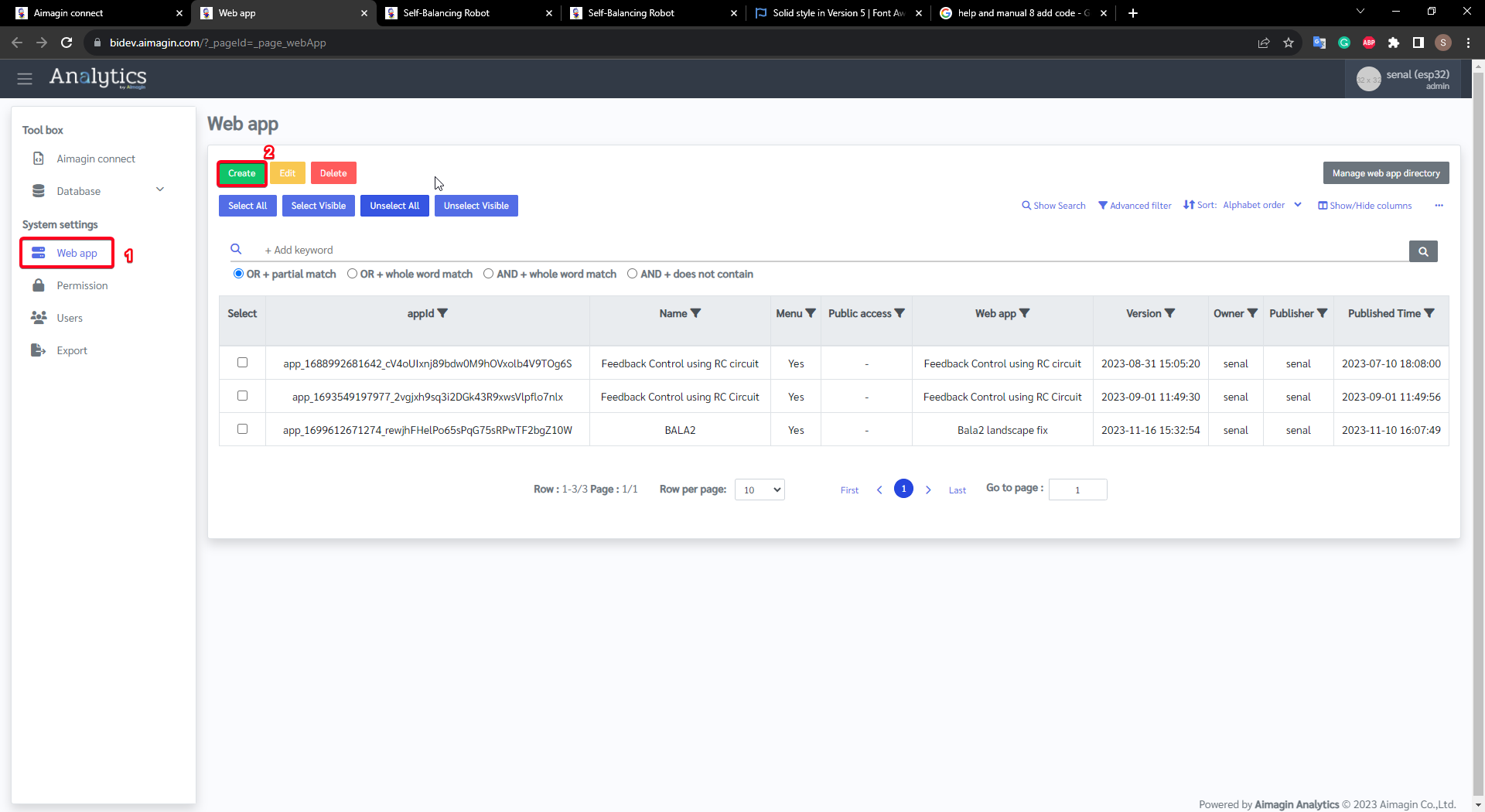 Figure 185: Create Web App