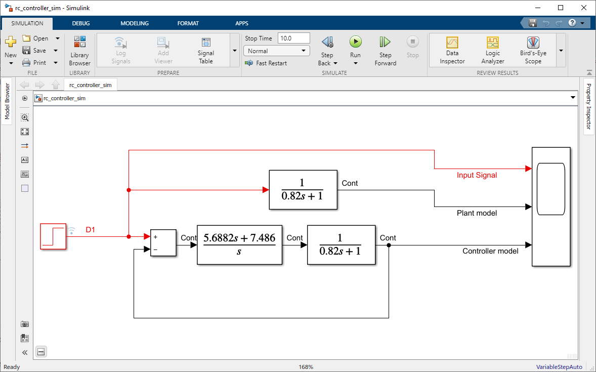 Figure 36: Simulink Model File for Demonstrating the Performance of the Designed Controller